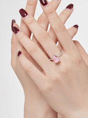 Pear Cut Radiant Zircon Engagement Ring in 925 Sterling Silver