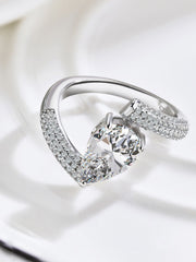 Crushed Ice Pear Cut White Gemstone Engagement Ring in S925