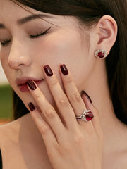 s925 Sugar Tower Ruby Engagement Ring