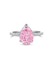 Pear Cut Radiant Zircon Engagement Ring in 925 Sterling Silver