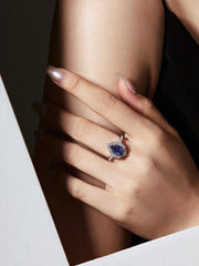 2 Carat Radiant Pear Cut Sapphire Engagement Ring