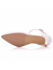 Elegant Kitten Heels Pointed Toe Ankle-Strap Sandals