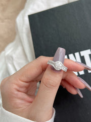 Cubic Zirconia Radiant Sparkling Wedding Band Ring