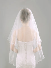 Pearl-Adorned Mid-Length Fishline Veil