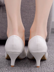 Simple Pointed Toe Kitten Heels Women's Shoes