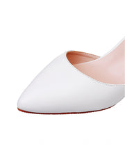 Kitten Heel Matte Pointed Toe PU Wedding Shoes