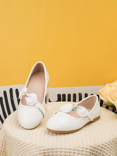 Girls Princess Shoes White Leather Shoes