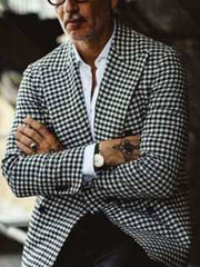 Peak Lapel Men's Blazer with Single Vent