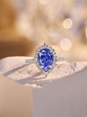 2 Carat Radiant Pear Cut Sapphire Engagement Ring