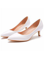 Simple Pointed Toe Kitten Heels Women's Shoes