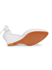 Pointed Toe Ribbons Wedge Heels Women's Wedding Shoes