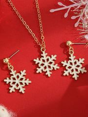 Christmas Simple Snowflake Clavicle 3 Piece Set