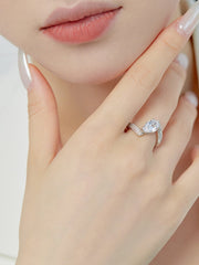 Crushed Ice Pear Cut White Gemstone Engagement Ring in S925