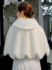 Faux Fur Wedding Evening Cocktail Shawl