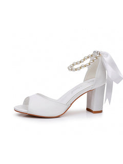 Peep Toe Chunky Buckle Straps Heel Sandals