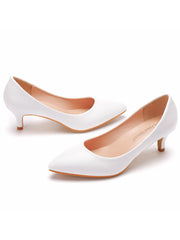 Simple Pointed Toe Kitten Heels Women's Shoes