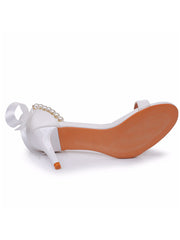 Open Toe Ankle-Strap Ribbons Stiletto Sandals