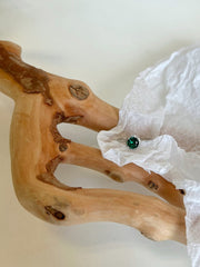 925 Sterling Silver Round Emerald Ring