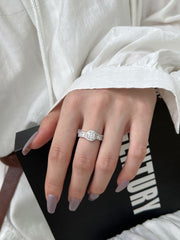 Cubic Zirconia Radiant Sparkling Wedding Band Ring