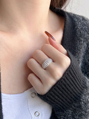 Sterling Silver White Zircon Band Ring