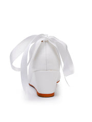 Elegant Round Toe Platform Heels Beaded Mary Janes