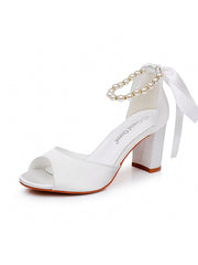 Peep Toe Chunky Buckle Straps Heel Sandals