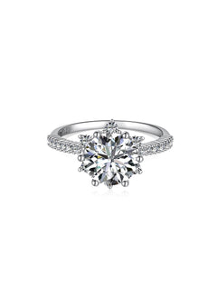 Round-Cut Shiny Star Engagement Ring in S925