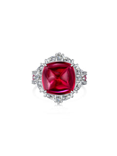 s925 Sugar Tower Ruby Engagement Ring