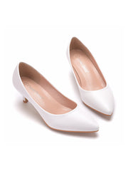 Simple Pointed Toe Kitten Heels Women's Shoes
