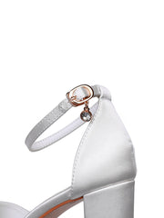 Peep Toe Chunky Heel Ankle-Strap Bridal Sandals