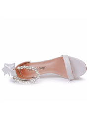 Open Toe Ankle-Strap Ribbons Stiletto Sandals