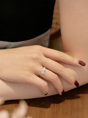 Round-Cut Three Sparkle Zircon Sterling Silver Ring