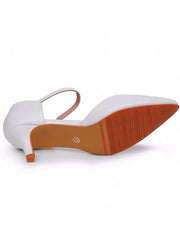 Elegant Kitten Heels Pointed Toe Ankle-Strap Sandals