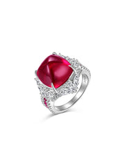 s925 Sugar Tower Ruby Engagement Ring
