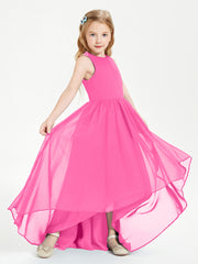Asymmetrical Junior Bridesmaid Dresses with Scoop Neckline Azalea