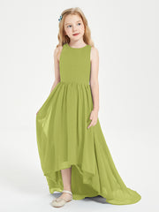 Asymmetrical Junior Bridesmaid Dresses with Scoop Neckline Clover