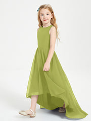 Asymmetrical Junior Bridesmaid Dresses with Scoop Neckline Clover