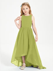 Asymmetrical Junior Bridesmaid Dresses with Scoop Neckline Clover