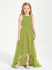 Asymmetrical Junior Bridesmaid Dresses with Scoop Neckline Clover
