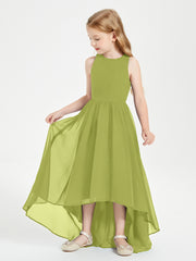 Asymmetrical Junior Bridesmaid Dresses with Scoop Neckline Clover