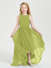 Asymmetrical Junior Bridesmaid Dresses with Scoop Neckline Clover