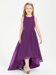 Asymmetrical Junior Bridesmaid Dresses with Scoop Neckline Grape