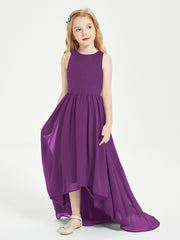 Asymmetrical Junior Bridesmaid Dresses with Scoop Neckline Grape