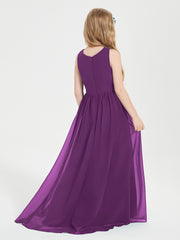 Asymmetrical Junior Bridesmaid Dresses with Scoop Neckline Grape