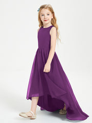 Asymmetrical Junior Bridesmaid Dresses with Scoop Neckline Grape