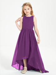 Asymmetrical Junior Bridesmaid Dresses with Scoop Neckline Grape