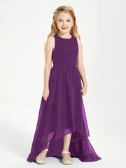 Asymmetrical Junior Bridesmaid Dresses with Scoop Neckline Grape