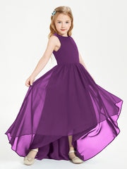 Asymmetrical Junior Bridesmaid Dresses with Scoop Neckline Grape