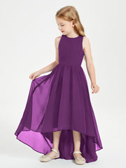 Asymmetrical Junior Bridesmaid Dresses with Scoop Neckline Grape