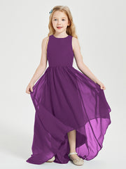 Asymmetrical Junior Bridesmaid Dresses with Scoop Neckline Grape